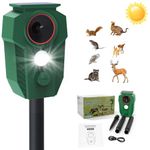 Joomouney Cat Repellent, Cat Repellent Deterrent for Gardens UK, Animal Scarer Ultrasonic Deterrent with PIR Sensor & Flash 5 Adjustment Modes, IP65 Waterproof Solar USB Charging for Dog Fox Bird