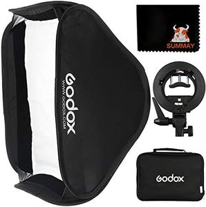 GODOX 80x80cm Foldable Flash Softbox kit with S-Type Bracket Bowens Mount Holder for Camera Flash Speedlight Studio Photography (Softbox Kit 80x80 +S-Type)