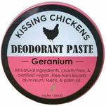 Kissing Chickens Bicarb-free Deodorant Paste - Certified Vegan, Organic Ingredients, Plastic Free, developed in the heat & humidity of North Qld – one application lasts all day – 35g… (Geranium)