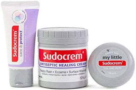 Sudocrem Nappy Rash Cream Kit - Includes Sudocrem Care & Protect 30g + Sudocrem Antiseptic Healing Cream 125g + My Little Sudocrem 22g - Nappy Rash Treatment | Baby Barrier Cream | Handy size Sudocrem