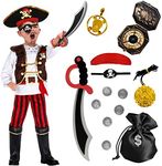 G.C Pirate Costume for Kids Pretend Role Play Dress Up Party Favors Deluxe Toys Gift Pirate Set for Children Toddler (5-6 Years)