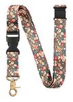 INNObeta Lanyard for Keys, Neck Breakaway Lanyard for Women Men, Quick Release Safety Detachable Lanyards for Id Badges- Dark Flower