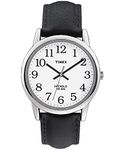 TIMEX Men's T205019J Easy Reader Black Leather Strap Analog Watch