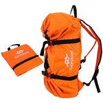 maxant Climbing Rope Bag, Rock Climbing Rope Bag, Waterproof Folding Rope Bag, 500D Rope Storage Bag, Shoulder Strap Backpack for Climbing, Hiking (Orange)