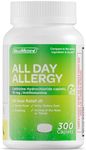 ValuMeds 24-Hour Allergy Medicine (300-Count) Antihistamine for Pollen, Hay Fever, Dry, Itchy Eyes, Allergies | Cetirizine HCl 10mg Caplets, Compare to Zyrtec