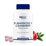 Brexhealth D-MANNOSE + CRANBERRY | For UTI Supplements | Antioxidant Rich Supplement for Kidney Health - 90 Tablets