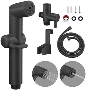 KAIYING Handheld Bidet Sprayer for Toilet, Baby Cloth Diaper Sprayer, Bathroom Muslim Shower Toilet Sprayer Attachment with Hose, Support Wall or Toilet Mount (Black)