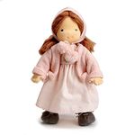ThreadBear Design Liselie Doll with Linen Embroidered Dress - Soft Toy for Children