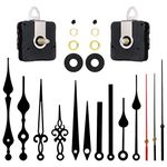 AUXSOUL 25PCS Clock Mechanism Kit Clock Movement Parts Replacement Repair Tools Silent Sweep Custom Clock Quartz Wall Clocks Motor Mechanisms Long Shaft Complete Kit