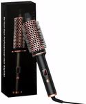 Curling Brush - Thermal & Heated Round Brush, Hot-Air Brushes，Dual Voltage, Quick Heating Ceramic Tourmaline Ionic, LCD Display, Suitable for All Hair Types, 10 Temperature Settings, Travel-Friendly, 1.25 Inch