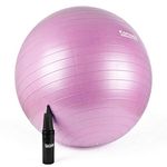 TekBox KOMODO Exercise Ball for Yoga Pilates Fitness Pregnancy (65cm, Pink)