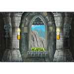 YongFoto 10x8ft Vinyl Photography Backdrop Fairytale Castle Interior Pillars Candles Window Mountains Backdrop for Party Decor Children Adults Portrait Photo Shoot Background Video Studio Props