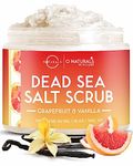 O Naturals Ultra Exfoliating Body Scrub, Grapefruit 18oz / 500ml - Dead Sea Salt Body Scrub Exfoliator for Face & Body - Anti-aging, Hydrating Natural Salt Scrub