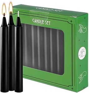 CIPHANDS 20 pcs Unscented Black Mini Taper Candle, 4 Inch Tall x 1/2 Inch Diameter, Great for Casting Chimes, Rituals, Spells, Vigil, Witchcraft, Wiccan Supplies, Wax Play & More
