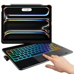 typecase Touch Keyboard Case for iPad Pro 11-inch (M5/M4, 2025/2024)– 360° Rotatable, 11-Color Backlit, Multi-Touch Trackpad, Pencil Holder, Thin & Light, Black