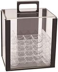 Brybelly Acrylic Poker Chip Carrier (1000-Count) with Chip Trays