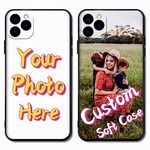 Unique-Custom-Gift Personalized Photo Black Matte Soft TPU Slim Phone Case for OnePlus 3T 5T 6T 7T 8T 9 10 Pro Ace Nord CE 2 5G N100 N200, Customize Picture Thin Silicone Back Protective Bumper Cover