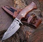 Damascus hunting knife fixed blade 