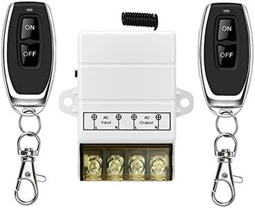 YETOR Remote Control Switch, 220 V/230 V/240 V 40 A Relay Wireless RF Switch for Household Appliances, Pumps, Light Ceilings and Electrical Devices with 328 ft Long Range (White)