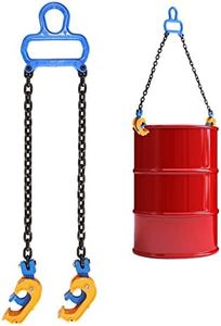 POWLAB Upgraded Chain Drum Lifter Load Capacity 1 Ton with Carbon steel Lifting Chain and Widen Hook for Crane/Forklift Hoist Crane Metal/Plastic Barrel Lifting 55 Gallon Drums Double Lifting Chains