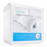 LUCID Zippered Encasement Pillow Protector - Waterproof, Allergen Proof, Bed Bug Proof Protection - 15 Year Warranty - Vinyl Free - Queen Size - Set of 2