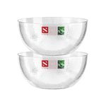 HOMESHOPA Serving Bowls, 2 Pack 140 oz Clear Plastic Mixing Bowls, Reusable Lightweight Durable Popcorn Salad Bowls, Round Multi-Use Kitchen Cooking Bowl Set for Party, Picnic, Outdoor Dining