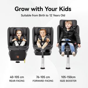 Feakaou 360° Rotating Car Seat – Black Convertible Baby Seat