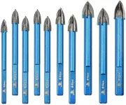 Masonry Drill Bit BRSCHNITT 3/16",1/4"*4,5/16"*2,3/8"*2,1/2" Carbide Tips Concrete Drill Bit Set for Pots Bottles Ceramic Tile Glass Brick Ceramic Triangle Shank
