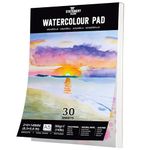 STATIONERY ISLAND Watercolour Paper A5 Pad, 30 Sheets Water Colour Paper 300gsm, Glue Bound, Cold-Pressed Texture, Watercolour Sketchbook for Painting, Drawing, Sketching and Mixed Media