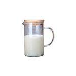 Multi-Function Glass Measuring Cup with V-Shaped Spout, High Borosilicate Graduated Beaker with Handle and Bamboo Lid for Easy Visibility, Baking, Cooking, Pouring Liquid (500ml)
