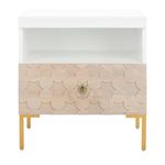 Safavieh Couture Home Sylvie White and Gold 1-drawer Side Table