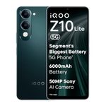iQOO Z10 Lite 5G (Cyber Green, 6GB RAM, 128GB Storage) | 6000 mAh Battery | Dimensity 6300 5G Processor with 433K+* AnTuTu Score | IP64 Rated & Military Grade Shock-Resistance*