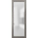 Frosted Glass Solid Door Slab 30 x 84 | Planum 2102 Ginger Ash | Use as Barn Pocket Sliding Closet | Bedroom Bathroom Solid Wood Core Interior Sturdy Panel Finished