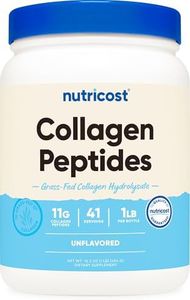 Nutricost Grass-Fed Collagen Powder 1LB (454 G) - Bovine Collagen Hydrolysate (Unflavored) - Collagen Peptides