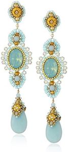 Miguel Ases Amazonite Long Drop Earrings