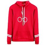 Hoodie for Women Glasses Printed Teen Girls Aesthetic Sweatshirts (Red,M)