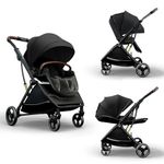 StarAndDaisy Multi-Purpose, Multi-Adjustment Stroller pram Travel Friendly, Broad seat & Bed Buggy for 0-36 Months (Coballe Black)