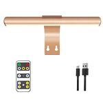 FUNCHDAY Battery Operated Picture Light, 3 CCT Wireless Picture Lights for Wall, 13” Gallery Light with Remote, Dimmable & Timer Art Lighting for Paintings,Portrait,Artwork-Rose Gold