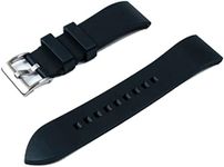 StrapHabit Quick Release Rubber Watch Strap Band FKM 18mm 19mm 20mm 21mm 22mm 23mm 24mm (Black, 21mm)