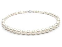 TreasureBay Stunning 8-9mm White Freshwater Pearl Necklace for women Length 46cm