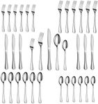 30 Piece Utensils Set Silverware Service for 6, Stainless Steel Flatware Set Includes Forks Knives Spoons, Mirror Polished Eating Utensils Sets, No Rust, Dishwasher Safe