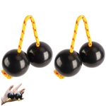 African Rhythmic Ball, Granmagazz 2Pcs Rhythmic Ball, African Rhythmic Shaker Ball Adjustable Kashaka Shaker Instrument African Shaker Rattle for Entertaining, Black