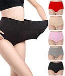 NINGMI 5-Pack Ladies Underwear Stretchy Comfortable Women High Waist Soft Cotton Full Briefs Basic Style Panties - XXL