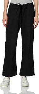 Dickies Women's Signature Mid Rise Drawstring Scrubs Cargo Pant, Black, Small Petite