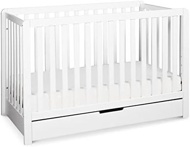 Carter's by DaVinci Colby 4-in-1 Convertible Crib with Trundle Drawer in White, Greenguard Gold Certified, Undercrib Storage