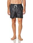 Kanu Surf Men's Big Palma Extended Size Leaf Volley Swim Trunk, Black, 3X