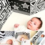 My Little Learner Supersized Black and White Baby Book - High Contrast Baby Sensory Fold-Out Board for Newborn Sensory Toys - Thick Stand Up Board - Black and White Baby Toys 0-6 Months & Older