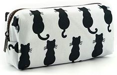 LParkin Cute Black Cat Pencil Case Bag Pouch Teach Gift Gadget Bag Storage Makeup Case Bag Cosmetics Bag Stationary Kawaii Pencil Box Office Travel Zipper Closure Portable Multi-Purpose Bag