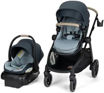 Maxi-COSI Zelia Pro 5-in-1 Travel System with Mico Pro Infant Car Seat, Baby Stroller Combo, Reversible Seat, Large Wheels, Adjustable Handle, Newborn to Toddler, Lightweight, Seascape