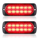 AT-HAIHAN Pack of 2 Aluminum Housing Red LED Trailer Stop Brake Turn Tail Lights, DOT Compliant Waterproof Surface Mount Lighting for Truck Tractor Jeep RV